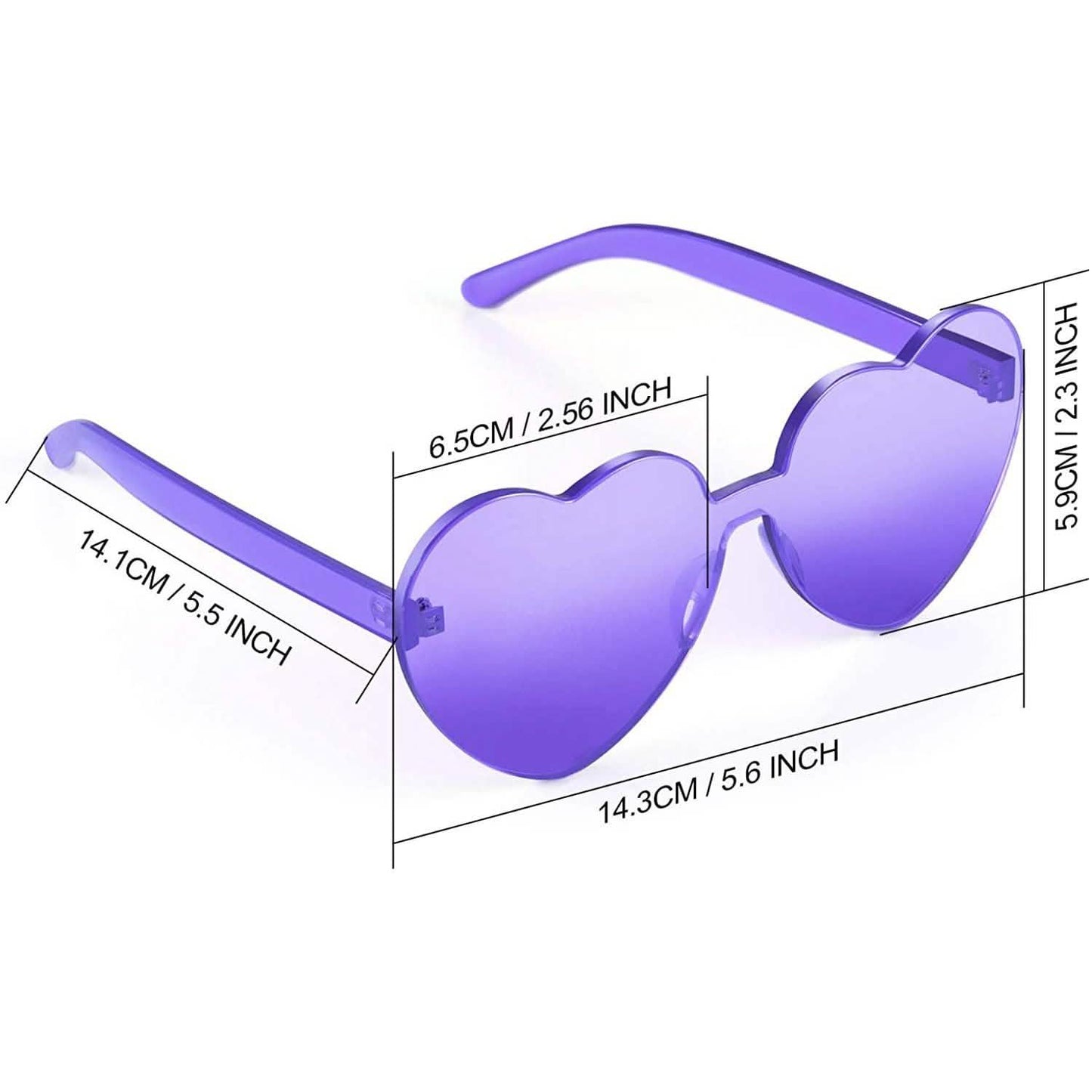 Maxdot Herzförmige Sonnenbrille Party-Sonnenbrille