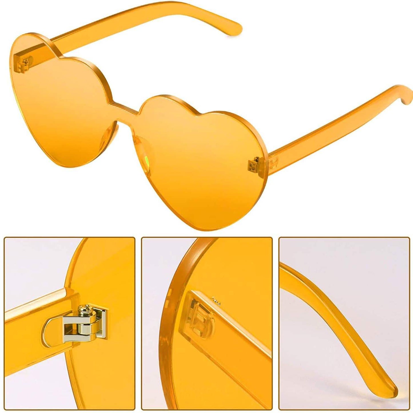 Maxdot Herzförmige Sonnenbrille Party-Sonnenbrille