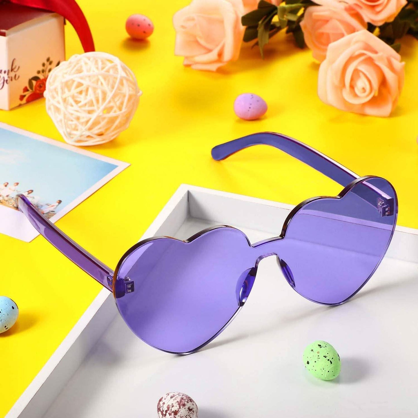 Maxdot Herzförmige Sonnenbrille Party-Sonnenbrille