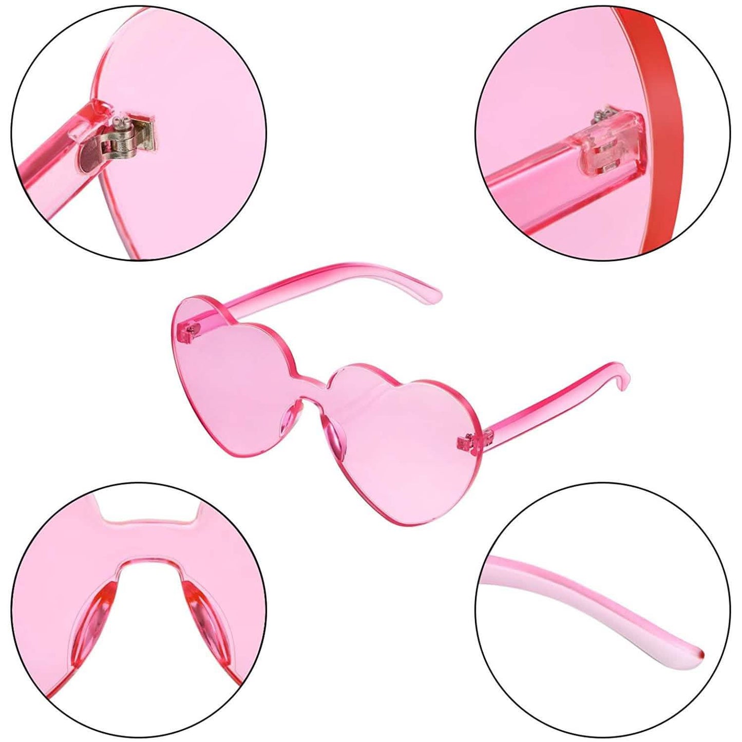 Maxdot Herzförmige Sonnenbrille Party-Sonnenbrille