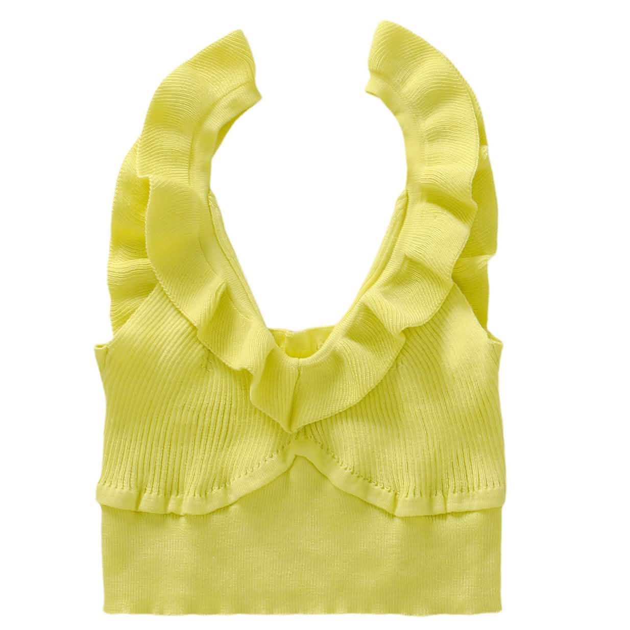 Meihuida Damen ärmellose V-Ausschnitt Crop Tops