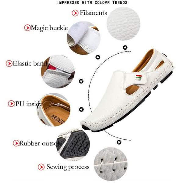 Herren Freizeitschuhe Slipper Hohles Leder Herrenschuhe