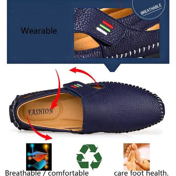 Herren Freizeitschuhe Slipper Hohles Leder Herrenschuhe