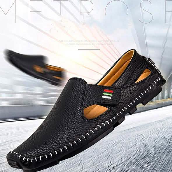 Herren Freizeitschuhe Slipper Hohles Leder Herrenschuhe