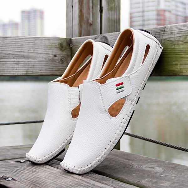 Herren Freizeitschuhe Slipper Hohles Leder Herrenschuhe