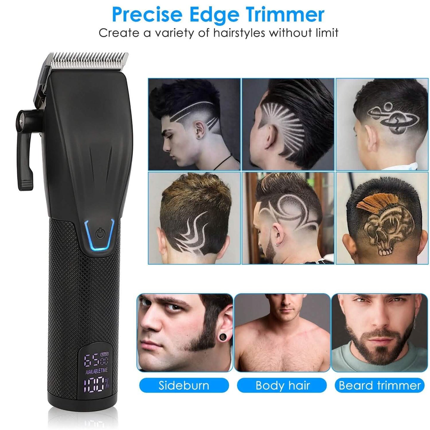 Herren Elektrischer Haarschneider T-Outliner Rasierer Trimmer Set