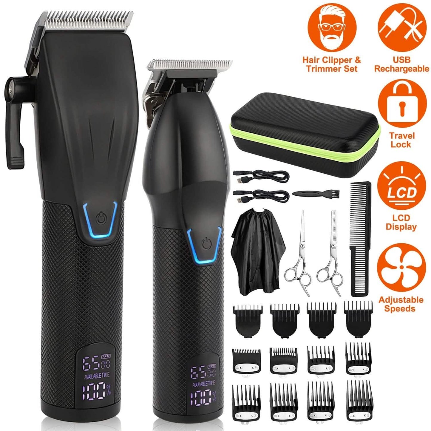Herren Elektrischer Haarschneider T-Outliner Rasierer Trimmer Set