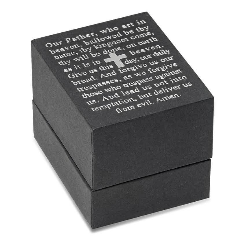 Herren-Edelstahl-Sankt-Benedikt- und Kreuz-Anhänger mit Gebet-Geschenkbox