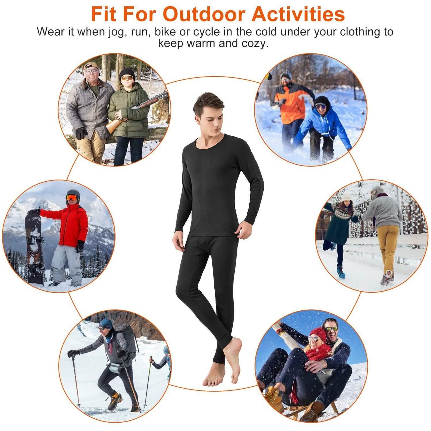 Herren Thermo-Unterwäsche-Set – lange Unterhose und Langarmshirt