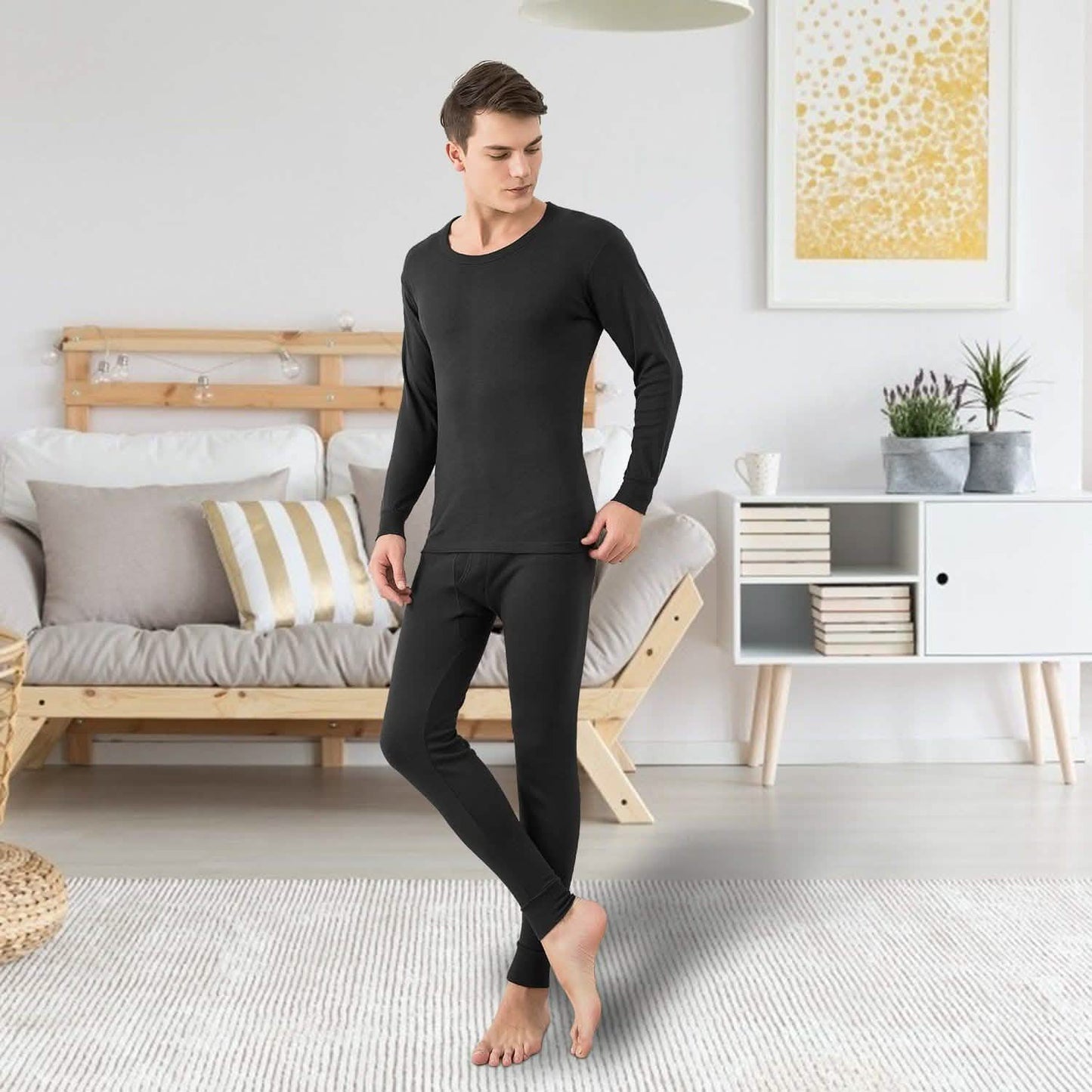 Herren Thermo-Unterwäsche-Set – lange Unterhose und Langarmshirt