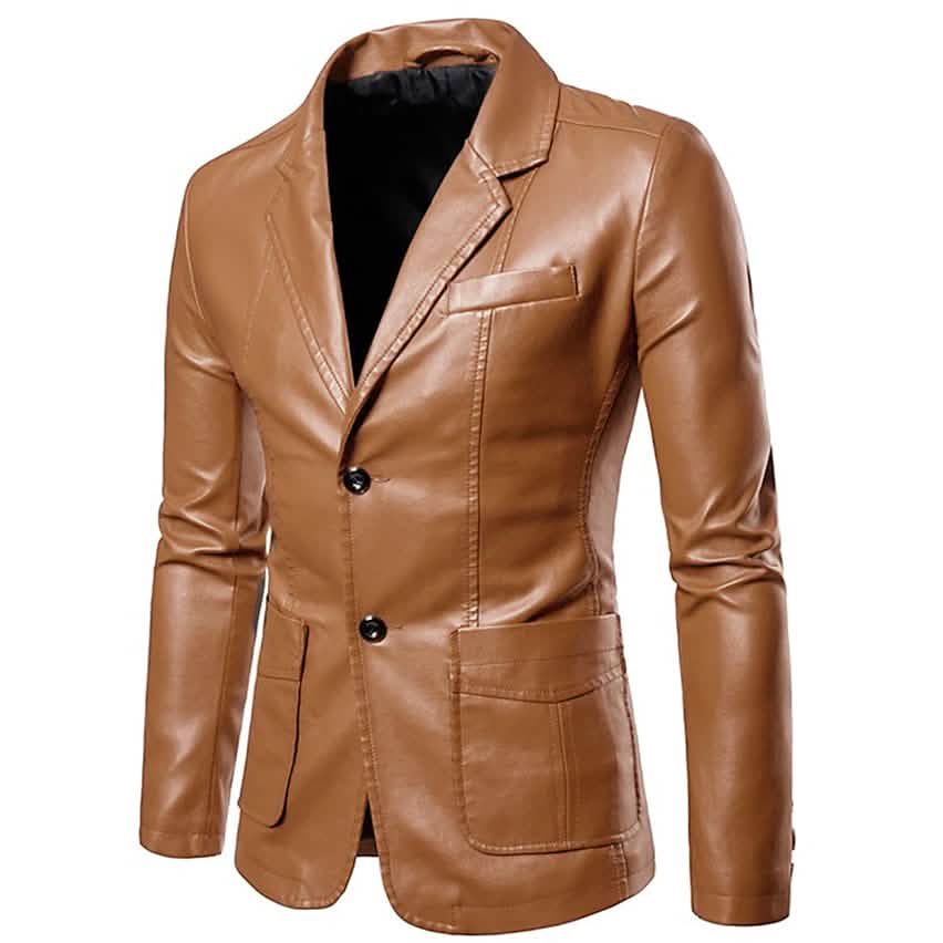 Herrenblazer Kunstlederjacke