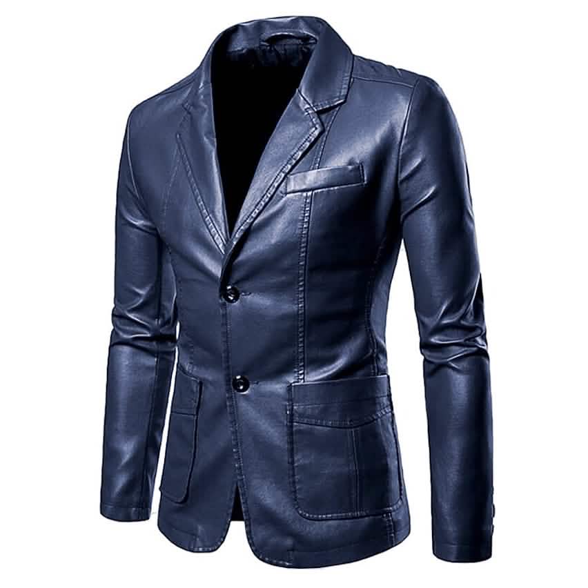 Herrenblazer Kunstlederjacke