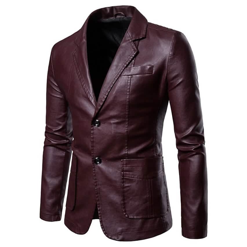 Herrenblazer Kunstlederjacke