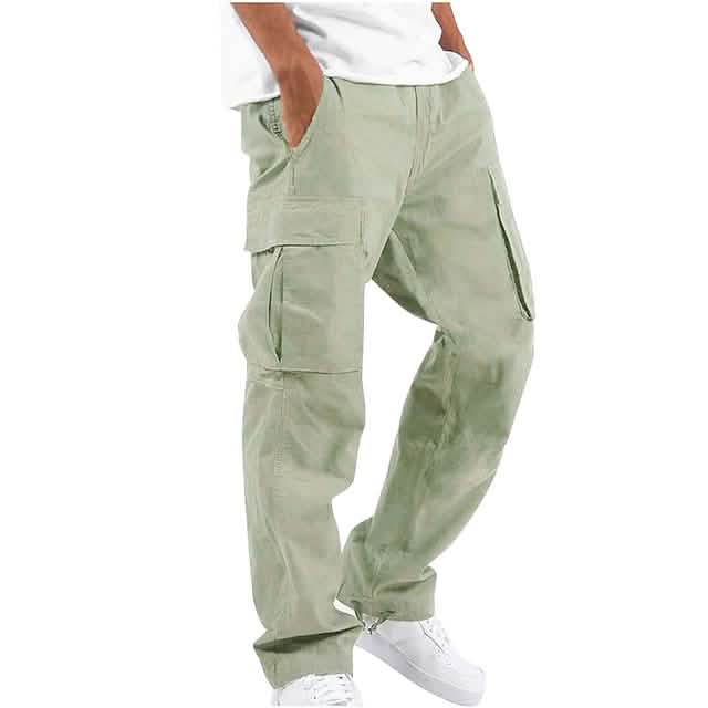Herren Cargohose Tunnelzug Gummibund Multi-Taschen