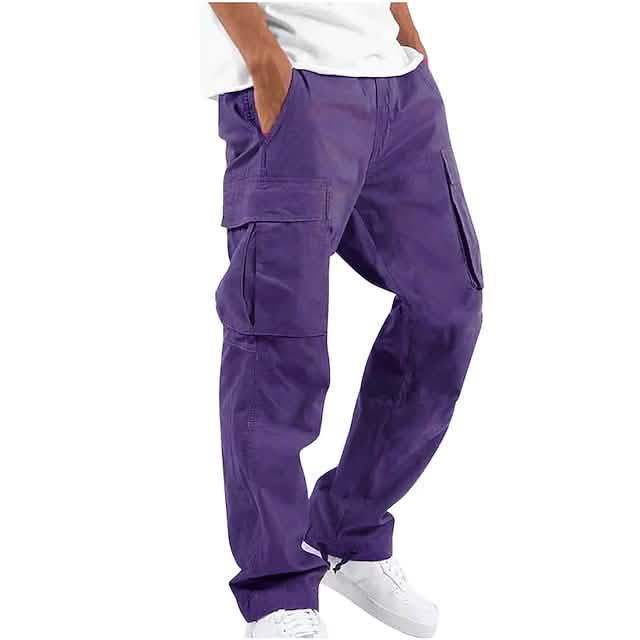 Herren Cargohose Tunnelzug Gummibund Multi-Taschen