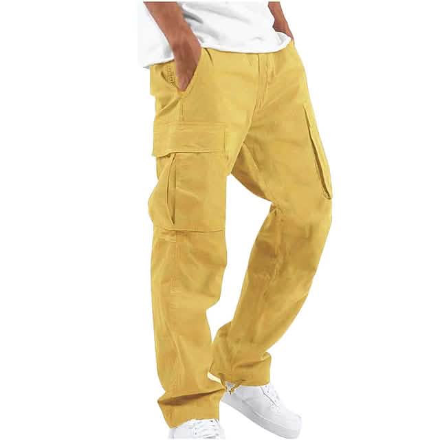Herren Cargohose Tunnelzug Gummibund Multi-Taschen