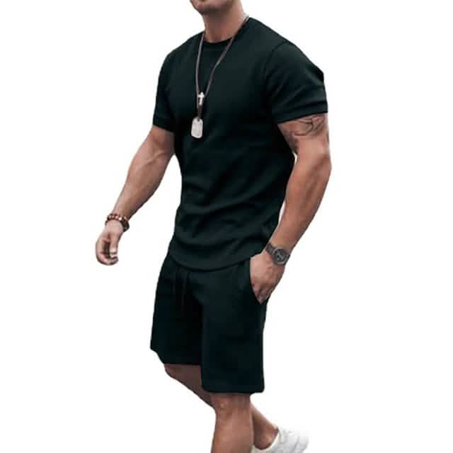 Herren Freizeit Sport T-Shirt mit Shorts