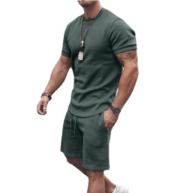 Herren Freizeit Sport T-Shirt mit Shorts