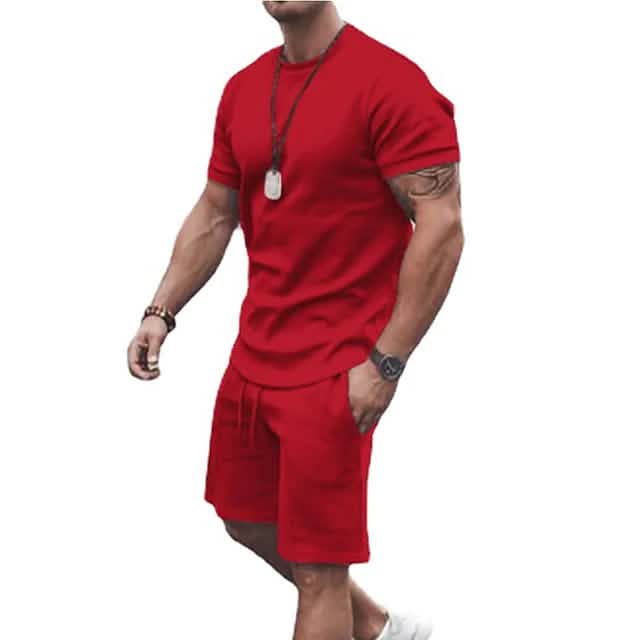 Herren Freizeit Sport T-Shirt mit Shorts