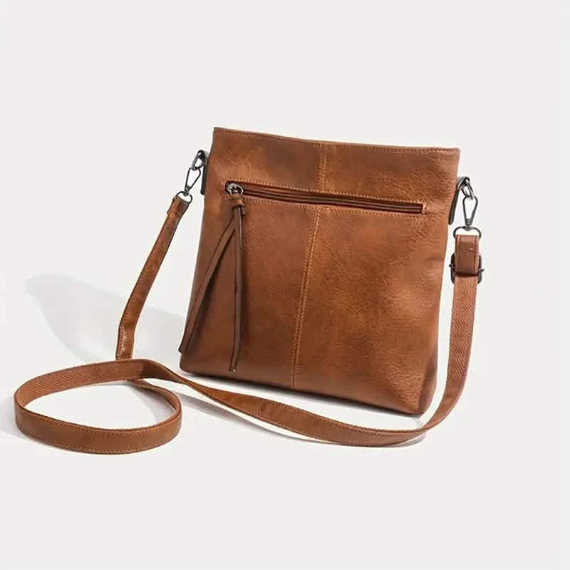 Herren Retro PU-Leder Umhängetasche, Einfache Mode Crossbody Freizeittasche mit Verstellbarem Riemen