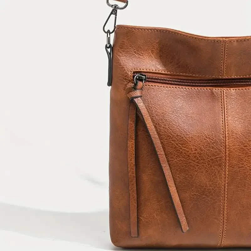 Herren Retro PU-Leder Umhängetasche, Einfache Mode Crossbody Freizeittasche mit Verstellbarem Riemen