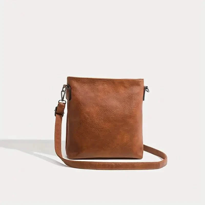 Herren Retro PU-Leder Umhängetasche, Einfache Mode Crossbody Freizeittasche mit Verstellbarem Riemen