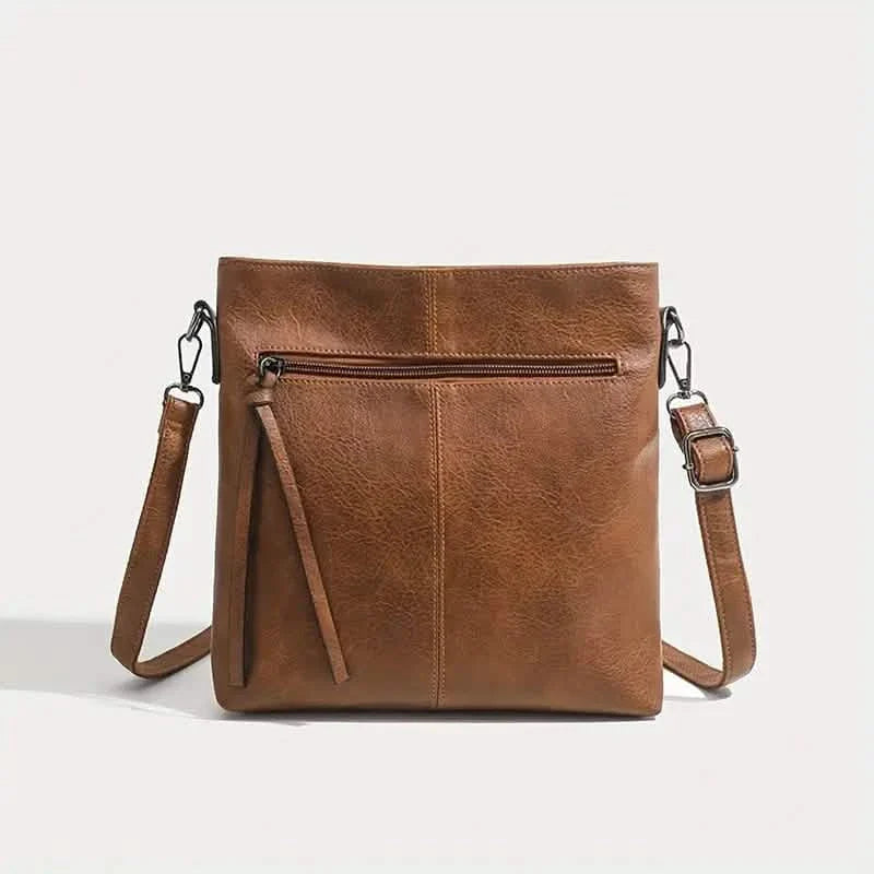 Herren Retro PU-Leder Umhängetasche, Einfache Mode Crossbody Freizeittasche mit Verstellbarem Riemen