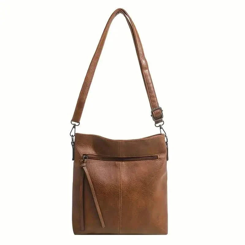 Herren Retro PU-Leder Umhängetasche, Einfache Mode Crossbody Freizeittasche mit Verstellbarem Riemen