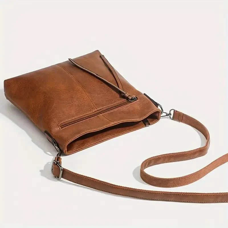 Herren Retro PU-Leder Umhängetasche, Einfache Mode Crossbody Freizeittasche mit Verstellbarem Riemen