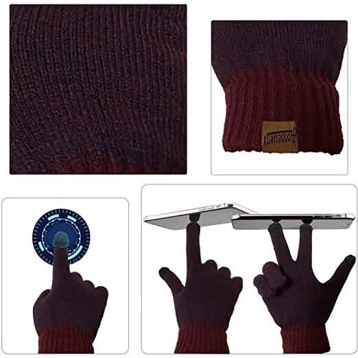 Herren Schal und Mütze Thermohandschuh-Set