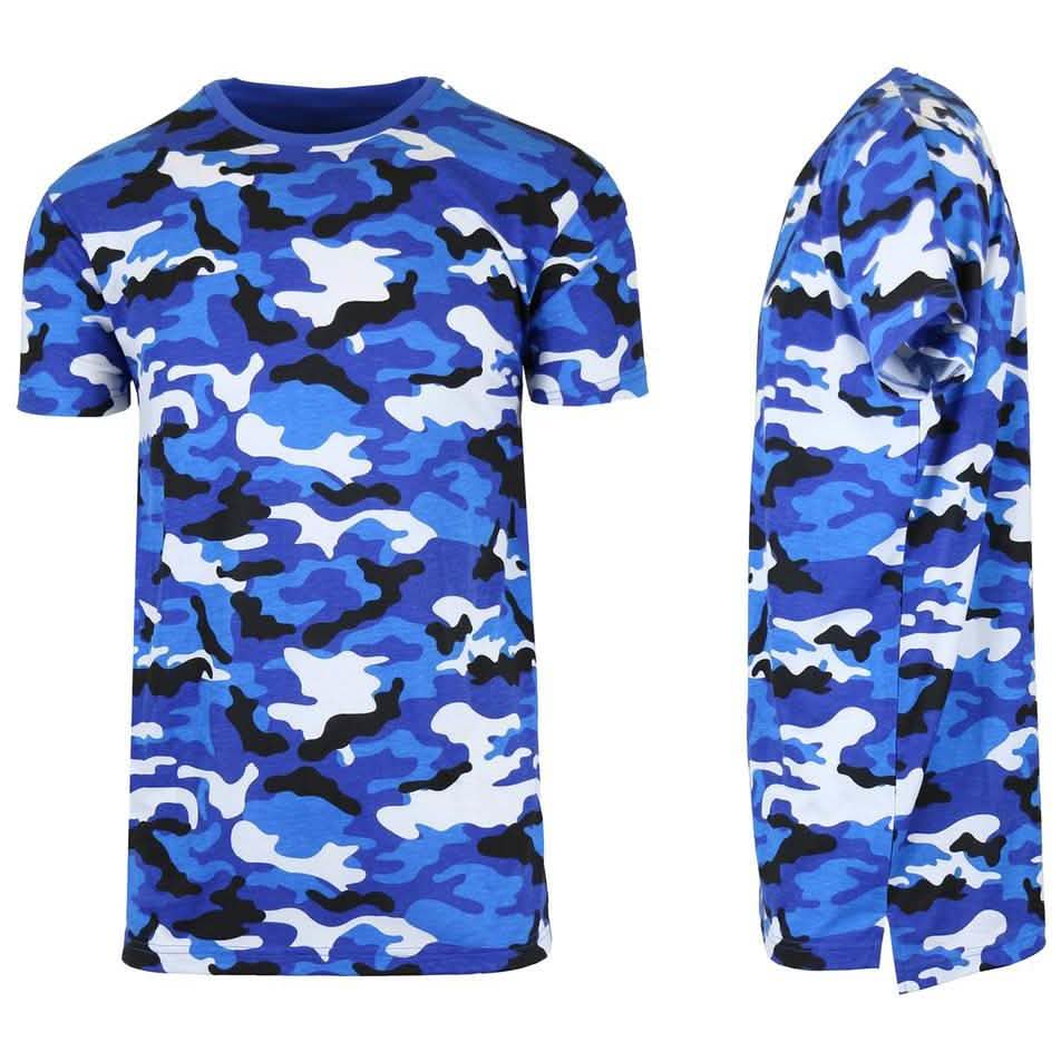 Herren-T-Shirt mit kurzem Arm, Rundhalsausschnitt und Camouflage-Print