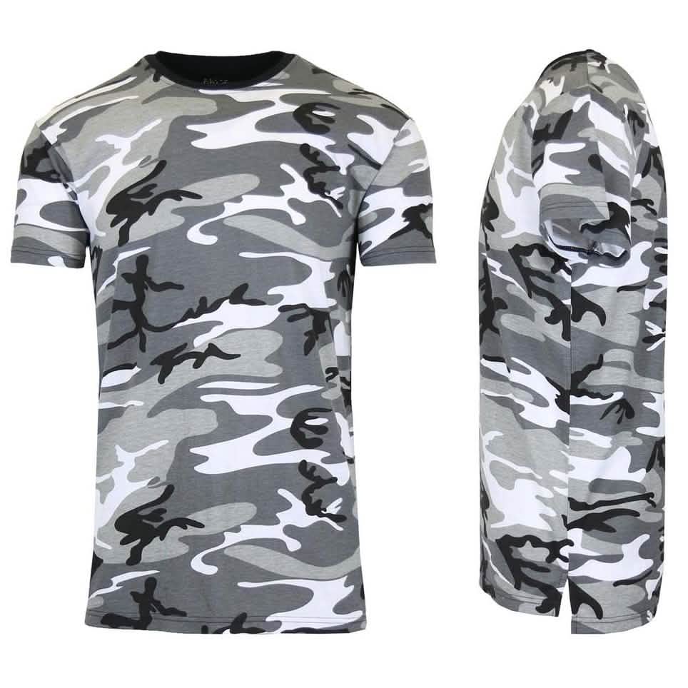 Herren-T-Shirt mit kurzem Arm, Rundhalsausschnitt und Camouflage-Print
