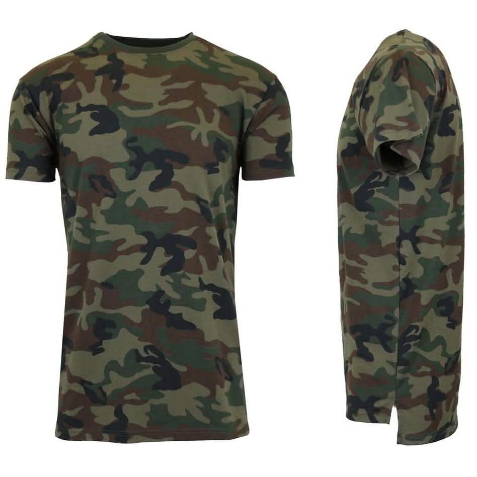 Herren-T-Shirt mit kurzem Arm, Rundhalsausschnitt und Camouflage-Print