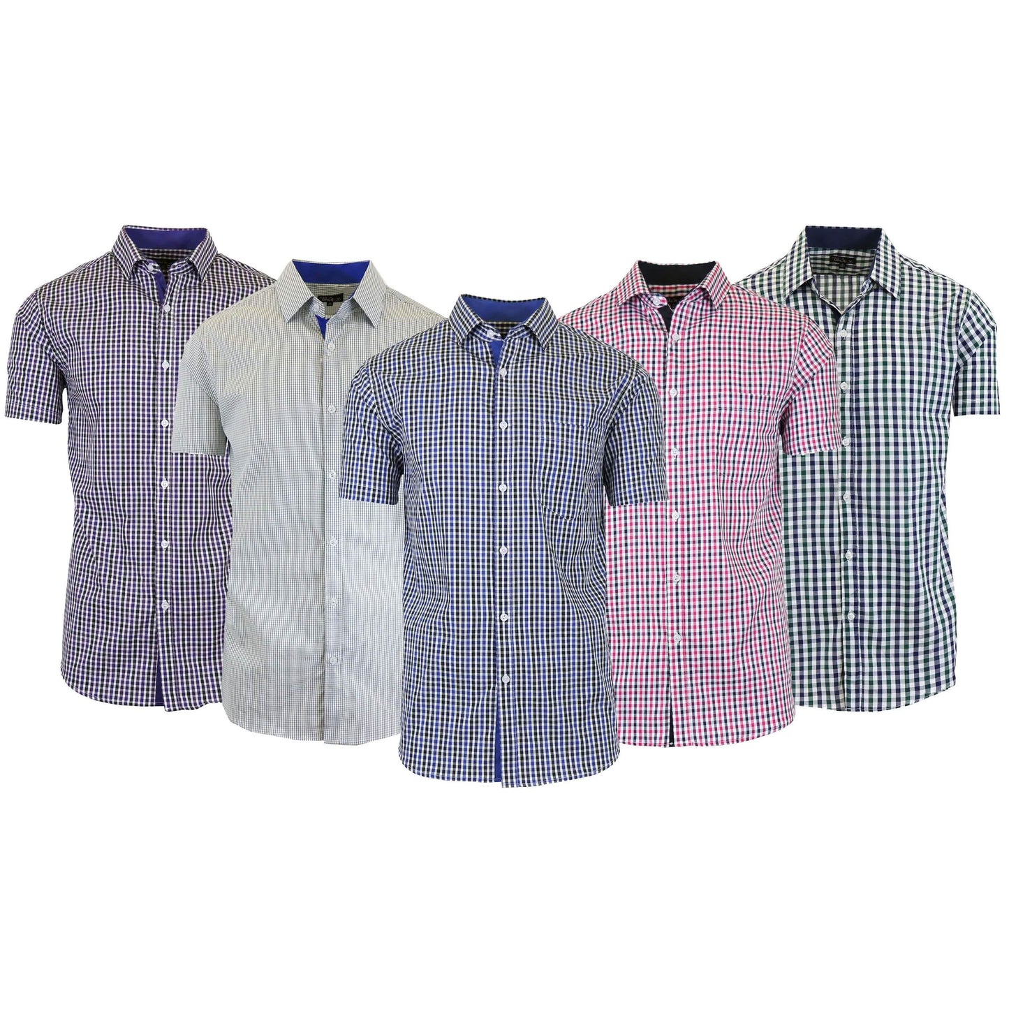 Herren Kurzarm Slim-Fit Freizeithemd
