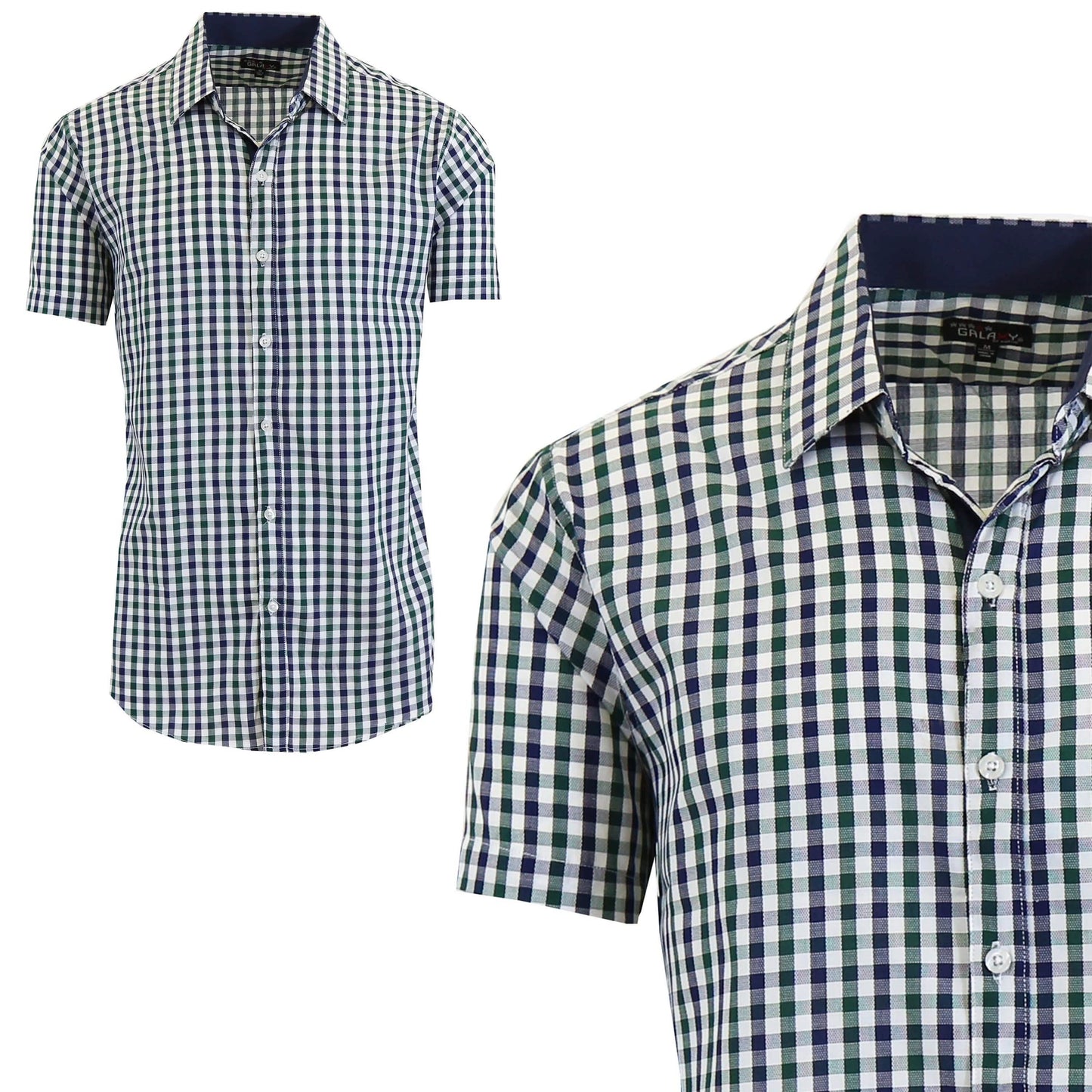 Herren Kurzarm Slim-Fit Freizeithemd