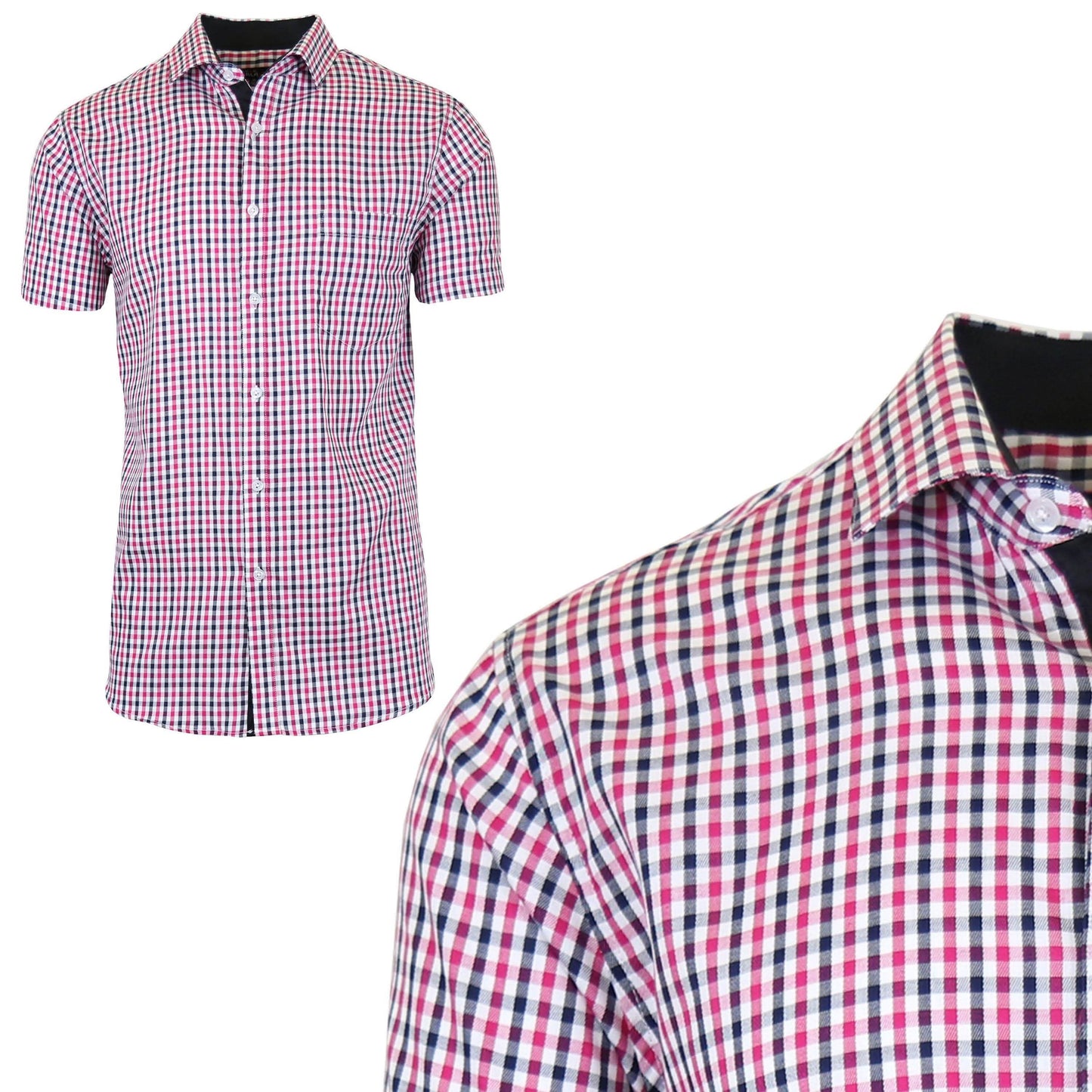 Herren Kurzarm Slim-Fit Freizeithemd