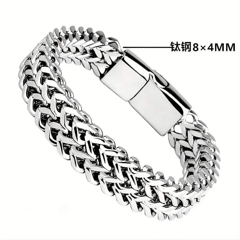 Herrenarmband aus geflochtenem Edelstahl mit Magnetverschluss