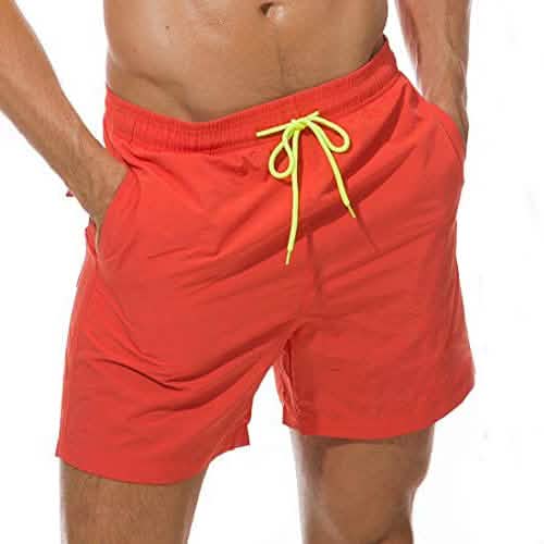 Herren Badehose Schnelltrocknende Strandshorts mit Taschen