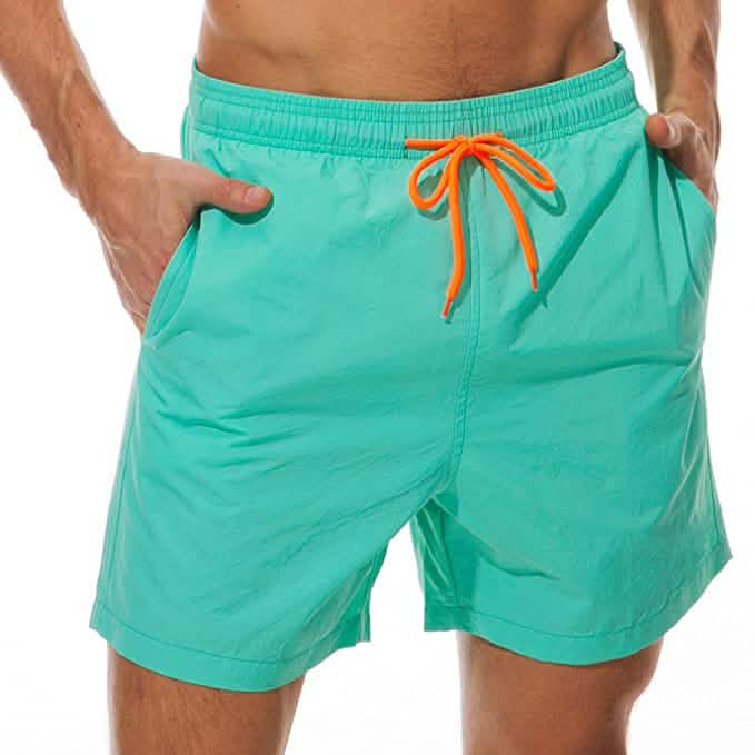 Herren Badehose Schnelltrocknende Strandshorts mit Taschen
