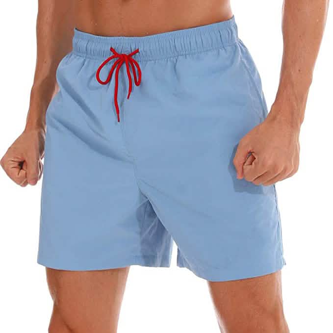 Herren Badehose Schnelltrocknende Strandshorts mit Taschen