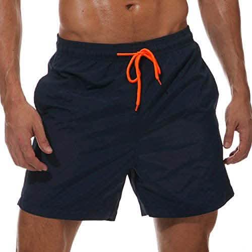 Herren Badehose Schnelltrocknende Strandshorts mit Taschen