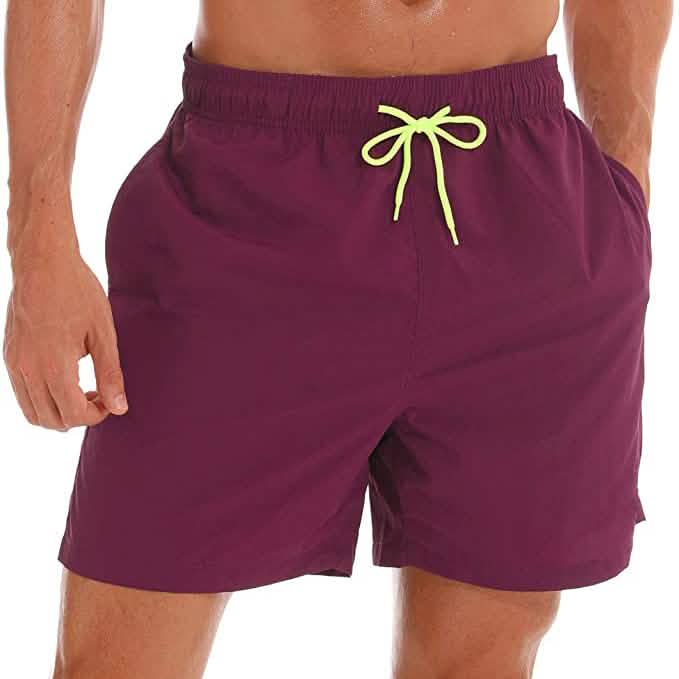 Herren Badehose Schnelltrocknende Strandshorts mit Taschen