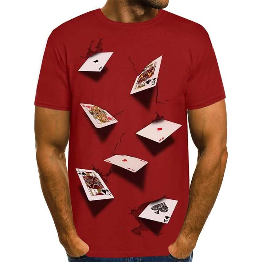 Herren T-Shirt Grafik Simulation Kurzarm Freizeit Oberteile
