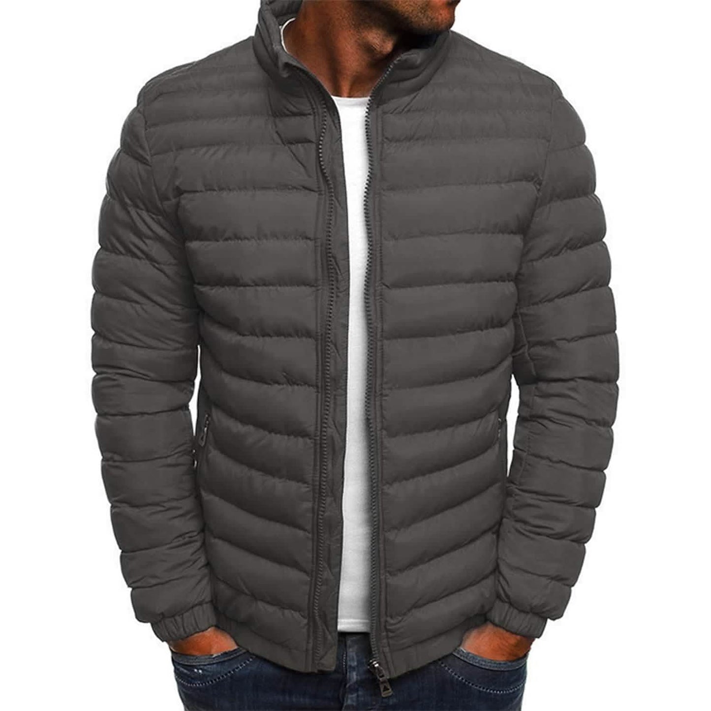 Warme winddichte Steppjacke für Herren