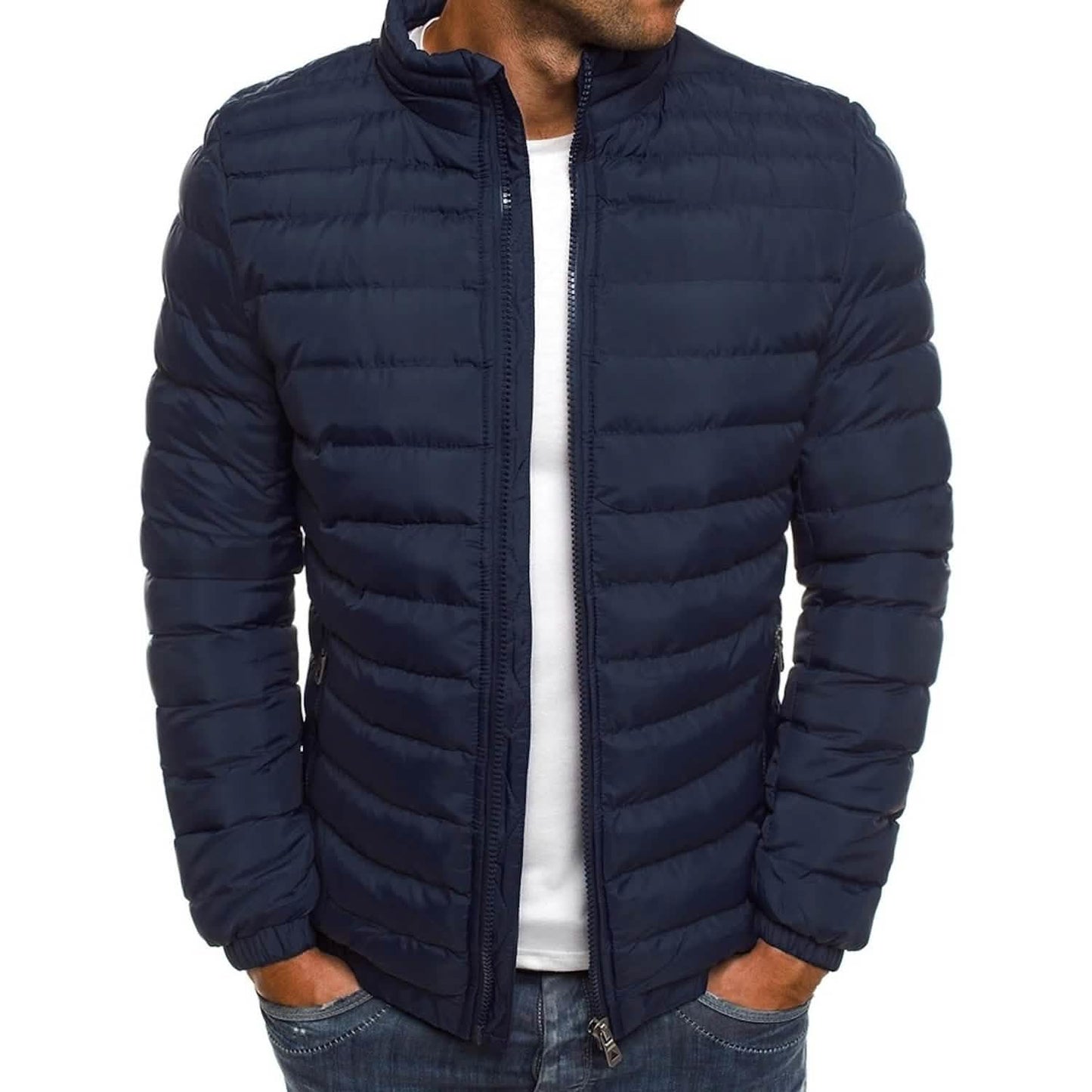 Warme winddichte Steppjacke für Herren