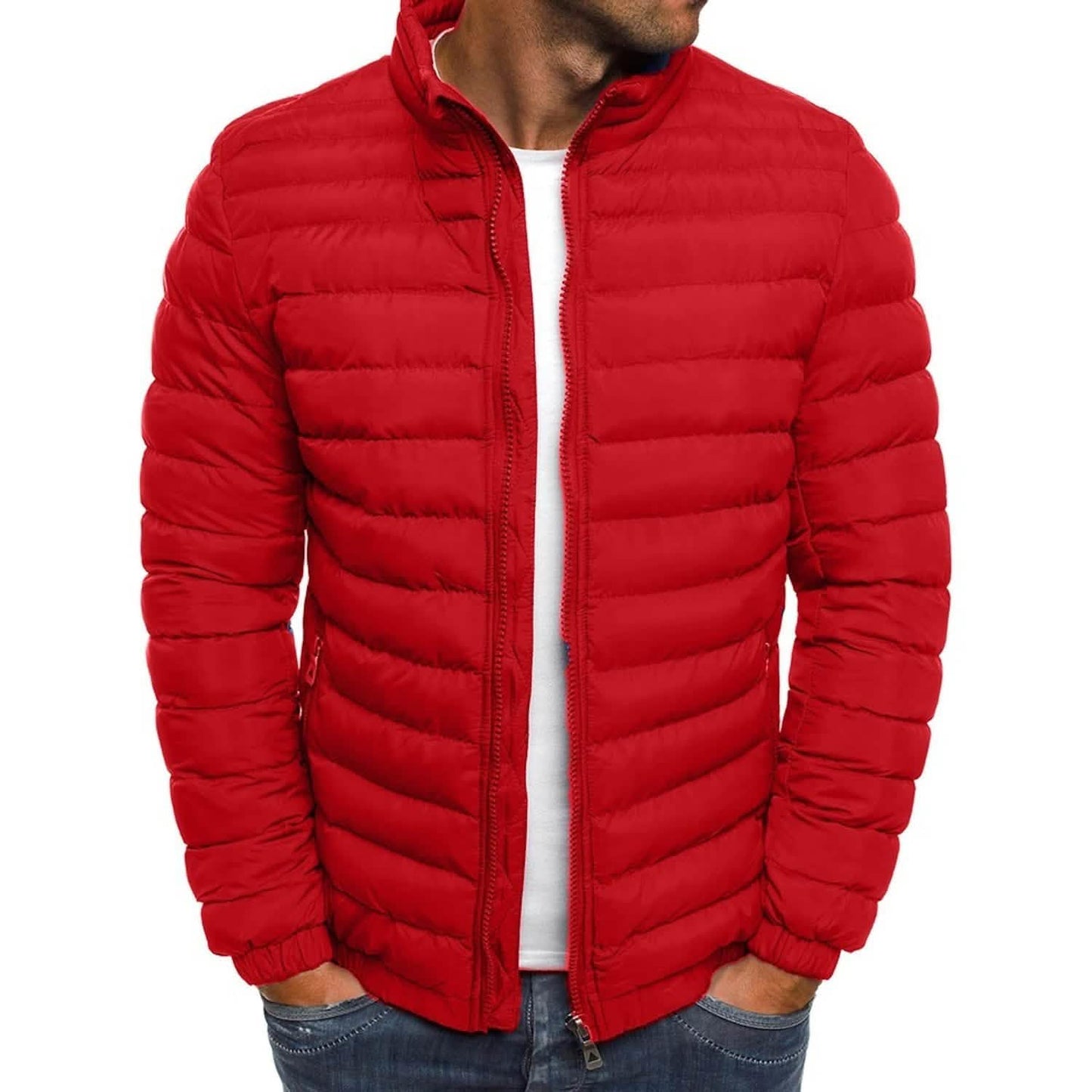 Warme winddichte Steppjacke für Herren