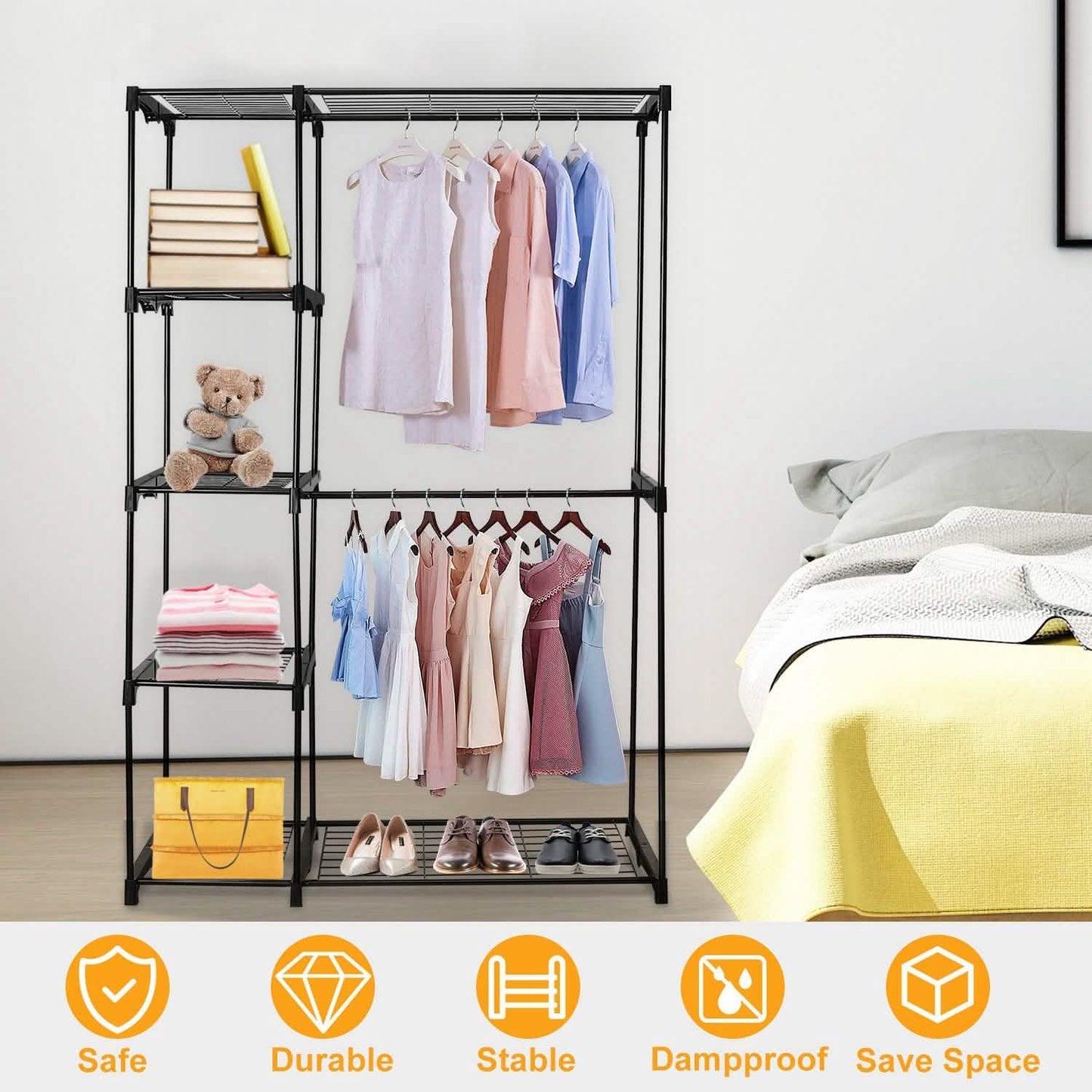 Metallschrank Deluxe mit doppelter Kleiderstange