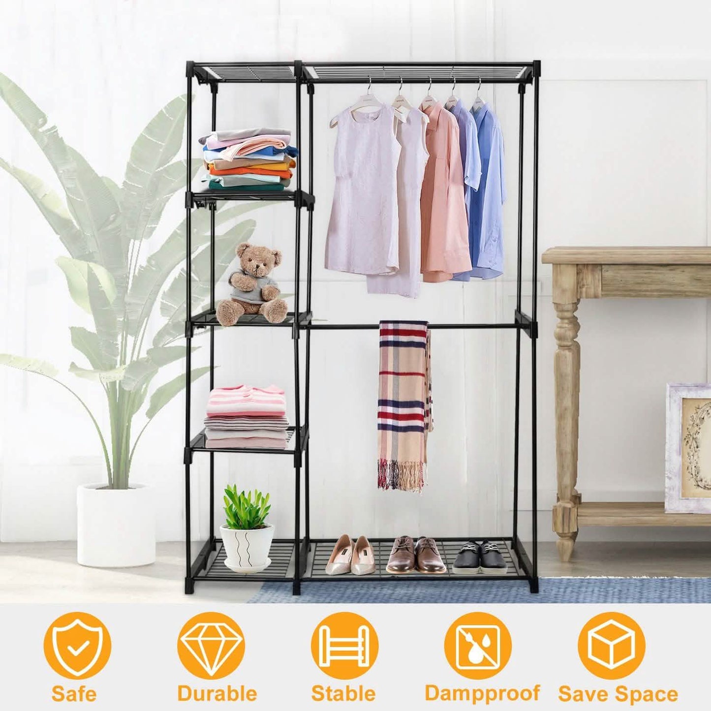 Metallschrank Deluxe mit doppelter Kleiderstange
