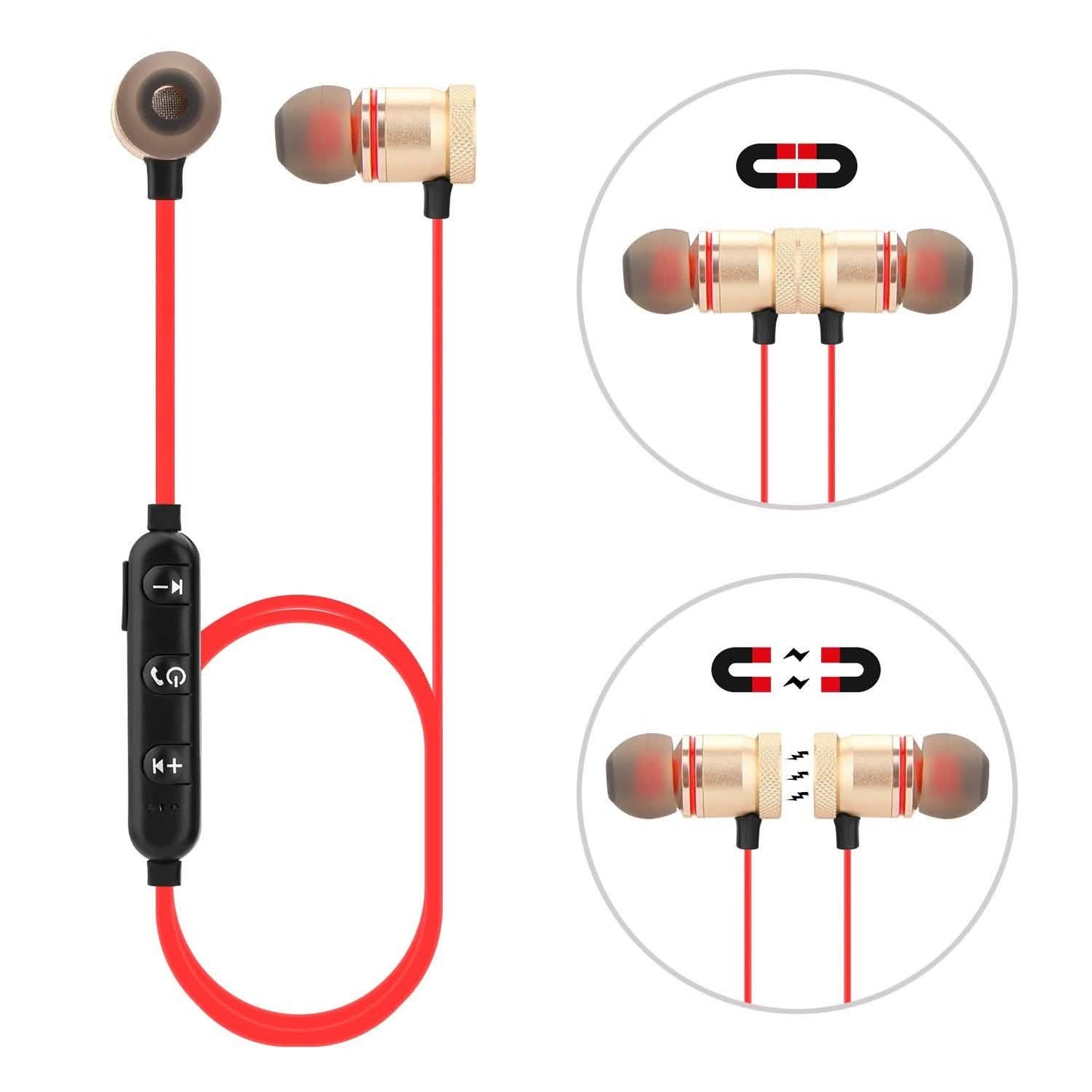 Metall Magnetische Kabellose Bluetooth Kopfhörer Sport Headset Stereo Bass