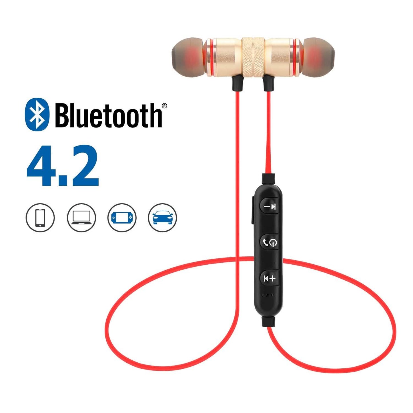 Metall Magnetische Kabellose Bluetooth Kopfhörer Sport Headset Stereo Bass